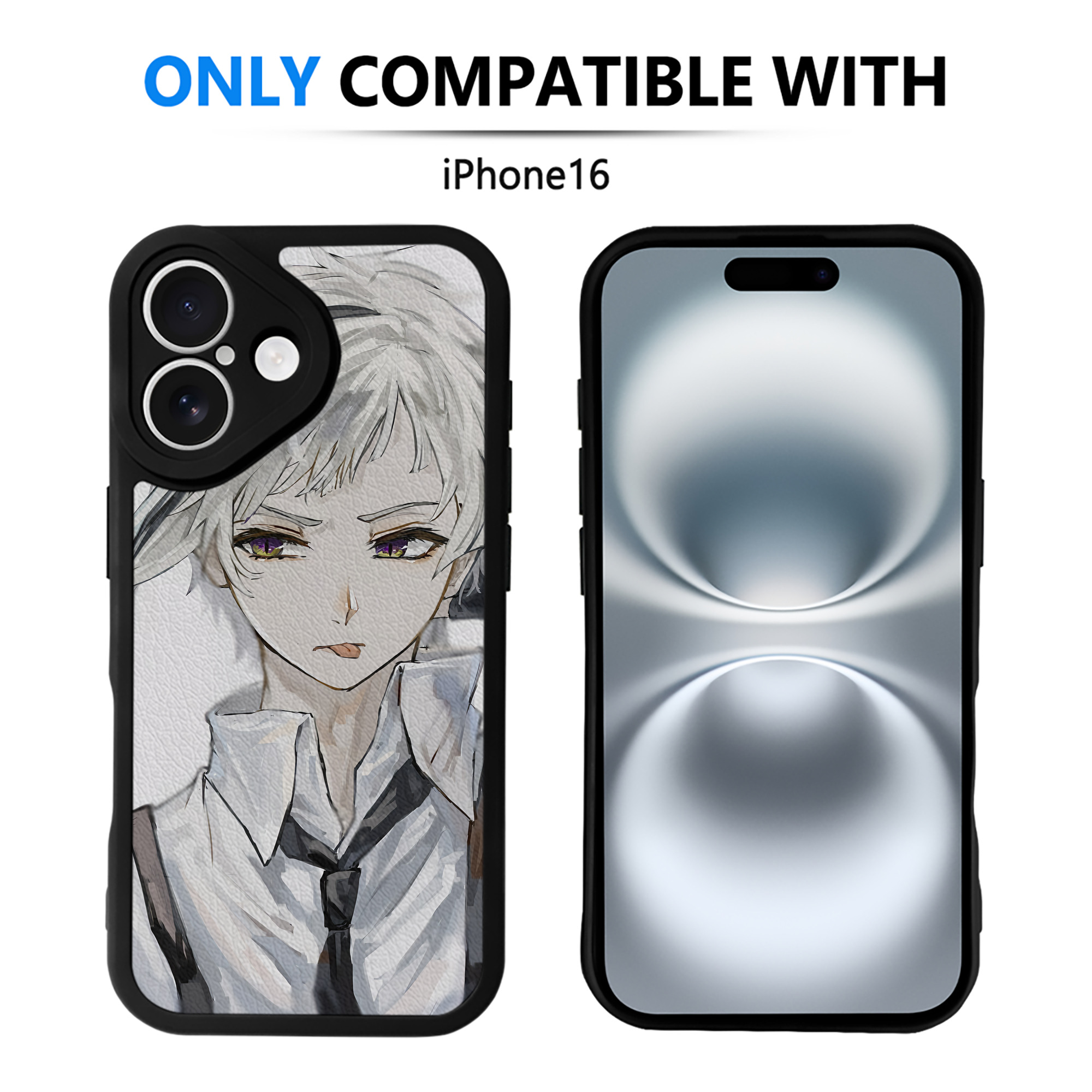（画像用） 文豪ストレイドッグス Bungo Stray Dogs 【iPhone 16シリーズ対応】シリコンスマホケース（レザー調） 材質：シリコン